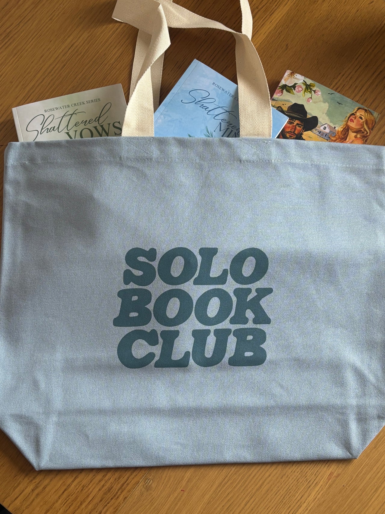 Blue ‘Solo Book Club’ Thick Canvas Bag, UK Made (Copy)