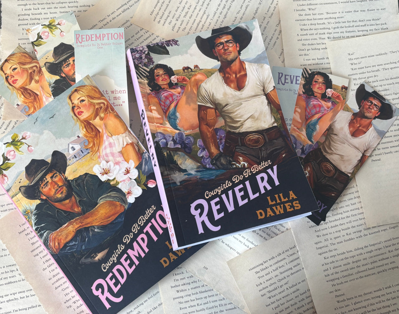 Redemption & Revelry Bundle -  Lila Dawes. Cowgirls Do It Better Book 1&2 with matching bookmarks