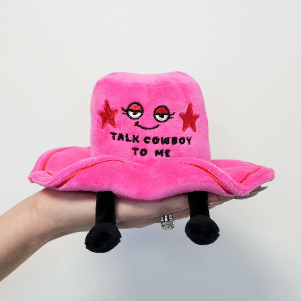 "Talk Cowboy to Me" Pink Cowboy Hat Plush