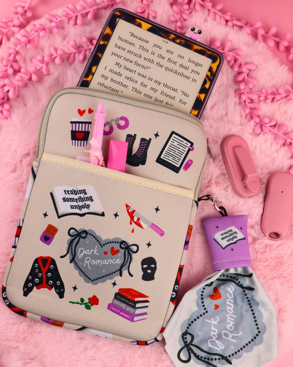 Dark Romance E-reader/Book Sleeve for Book Lovers