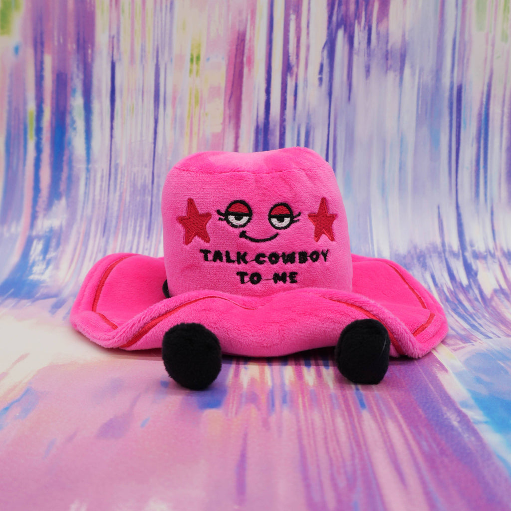 "Talk Cowboy to Me" Pink Cowboy Hat Plush