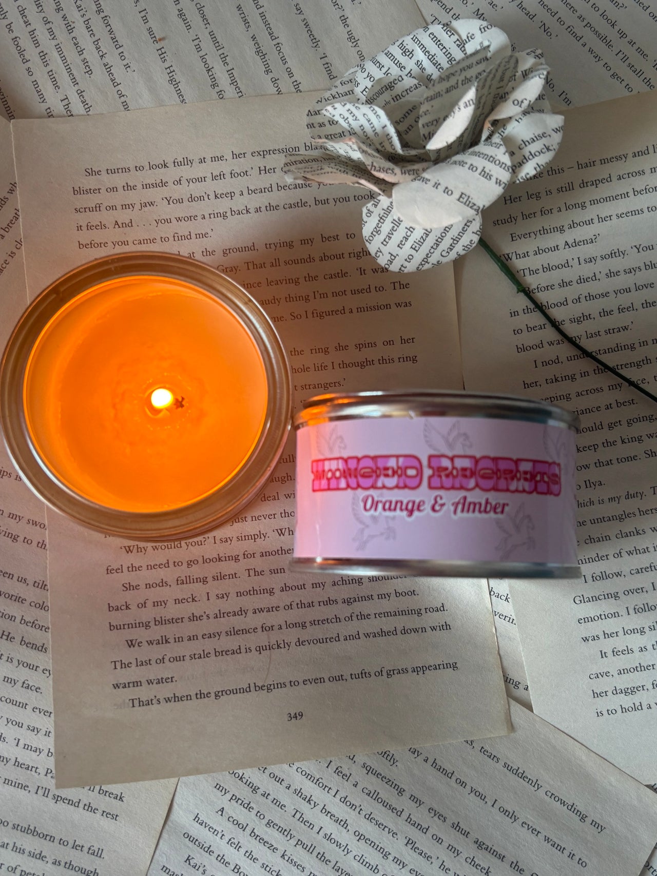 When North Meets South by Elle Rhaeser Book Box, includes book, bookmarks, stickers, author note, sweets and candle