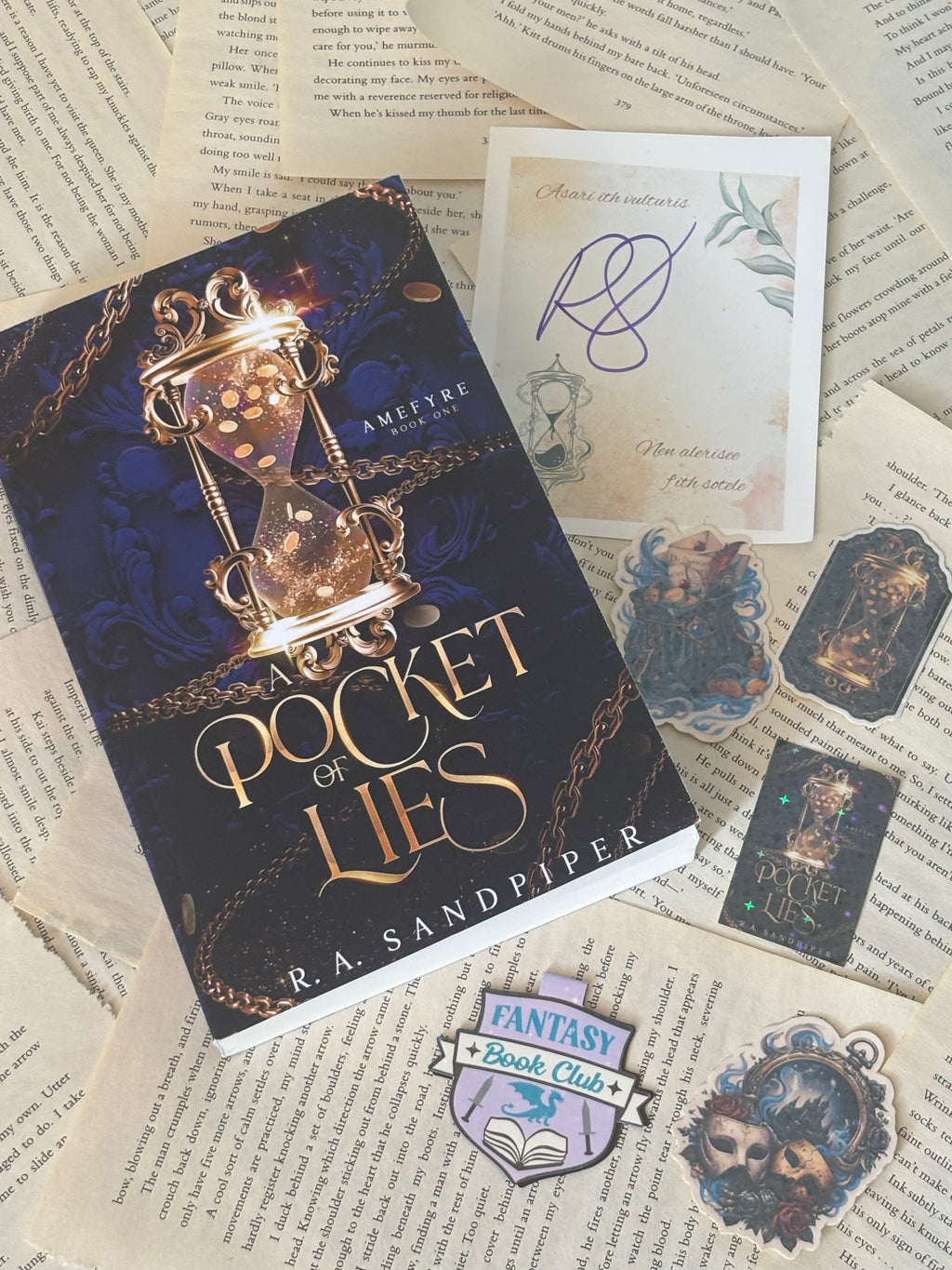 A Pocket of Lies by RA Sandpiper - with signed bookplates and stickers