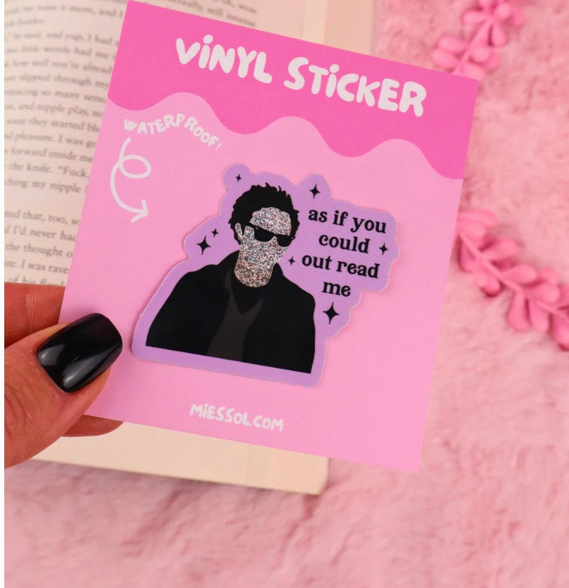 As If You Could Out Read Me Glitter Sticker